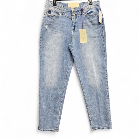Gloria Vanderbilt Denim - Gloria Vanderbilt X Christian Siriano Jeans Womens 31/12 Tulsa Blue Distress NEW